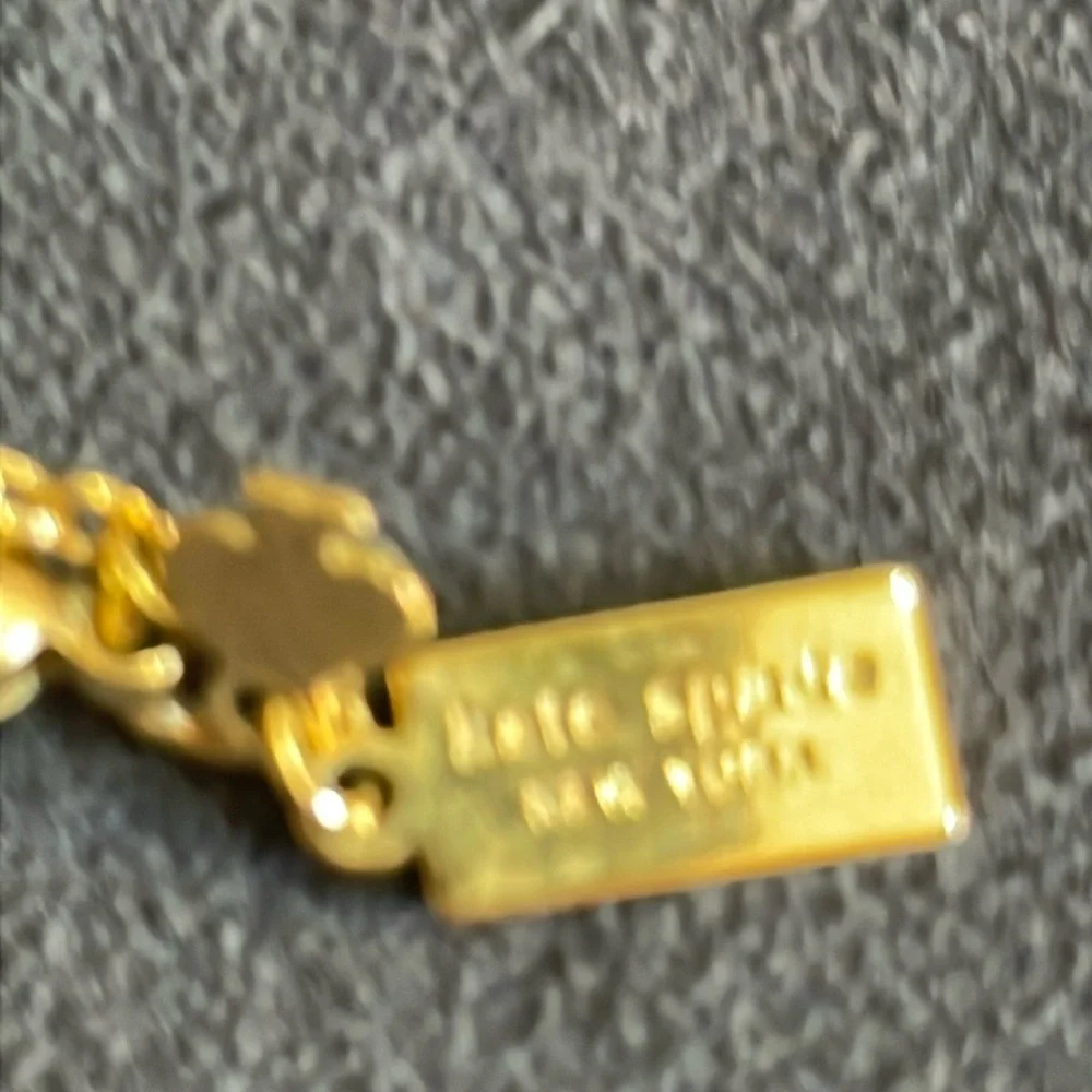 Kate Spade gold necklace with clear insets